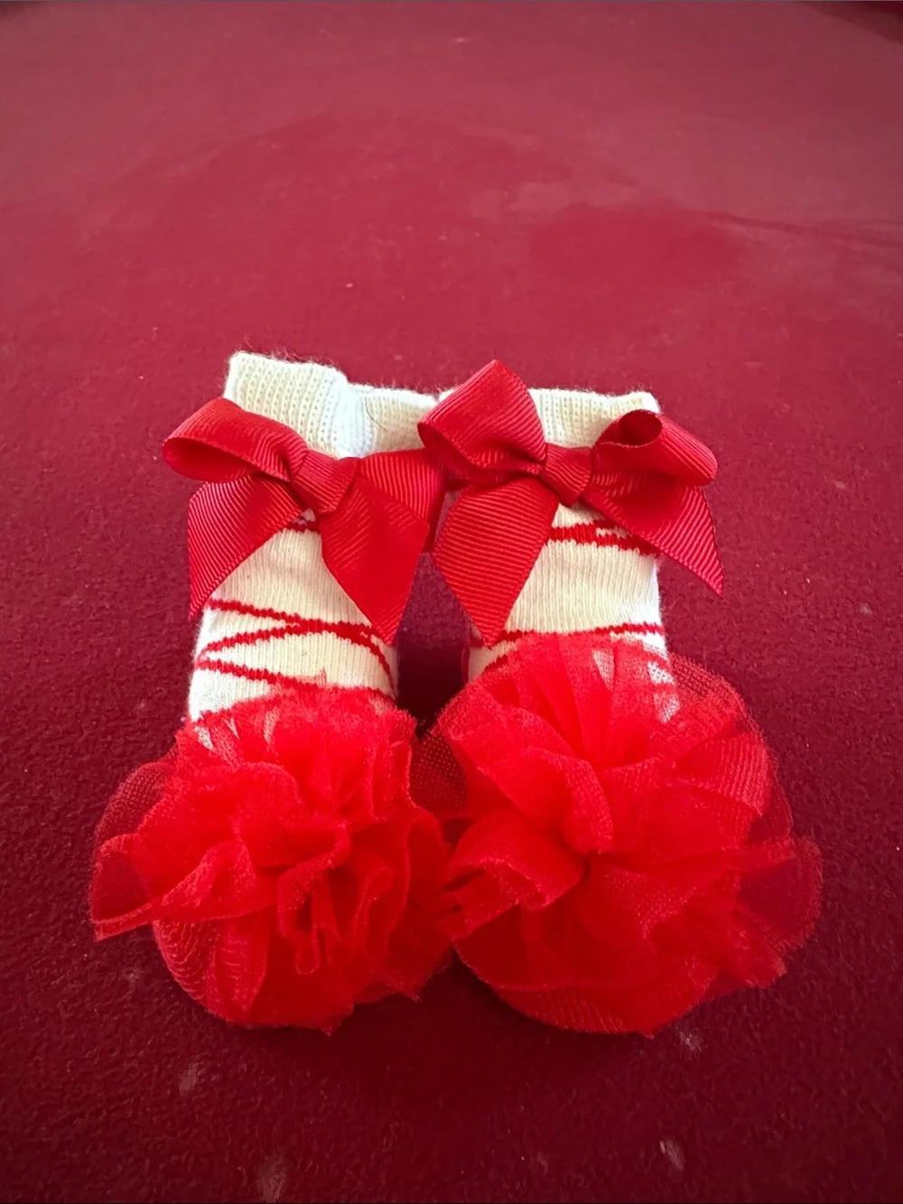 Red Floral Bow Baby Socks - Kids Accessories